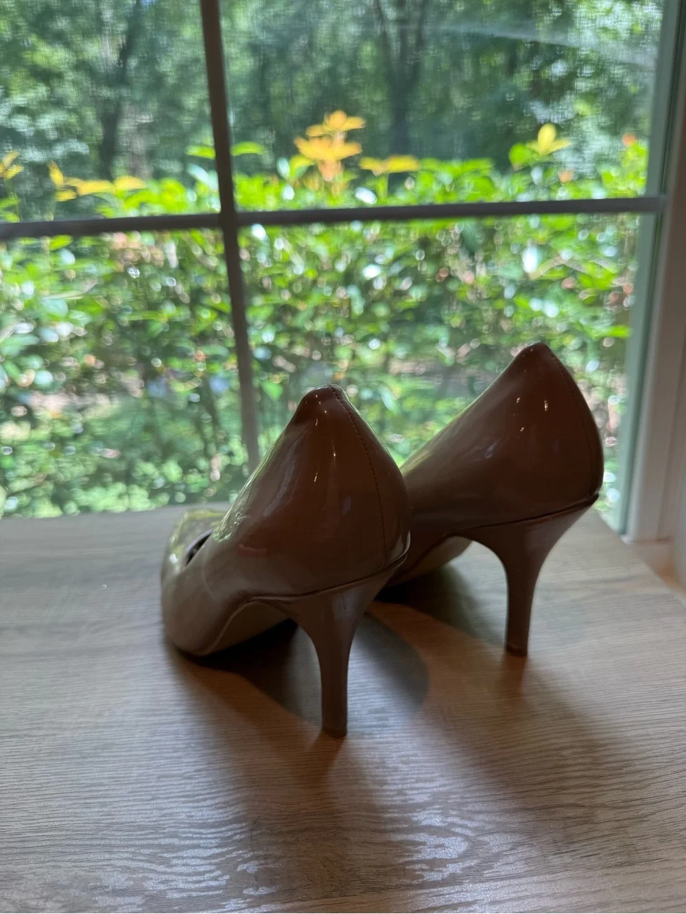 Rampage Patent Nude Pointed-Toe Pumps